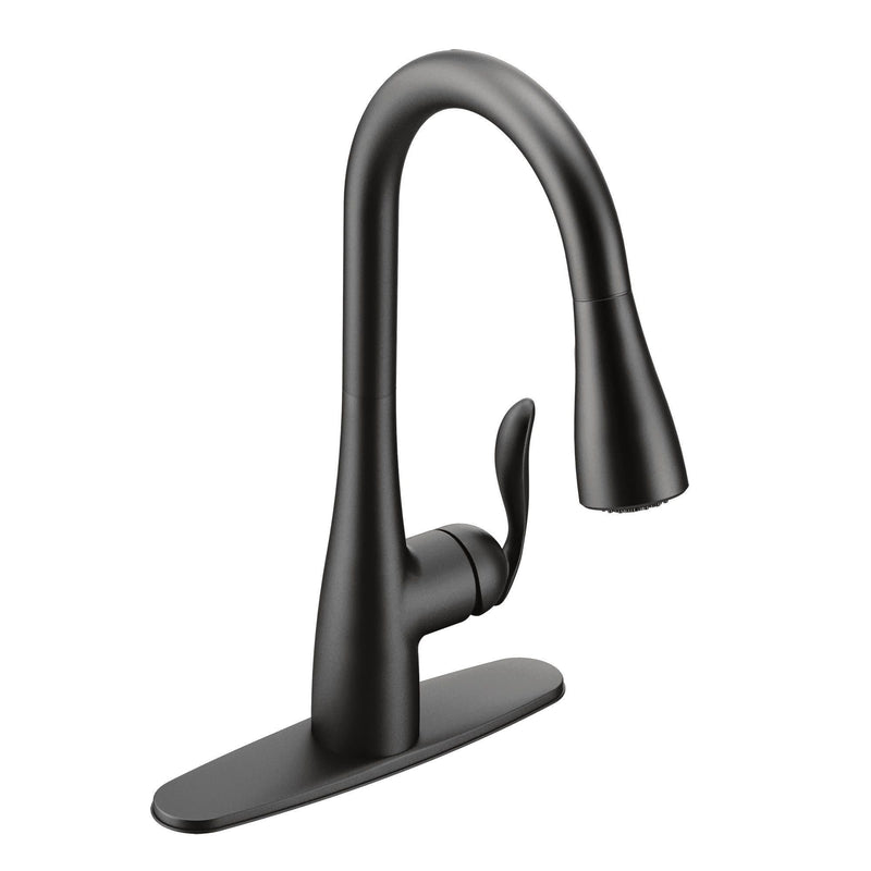 Arbor Single Handle Modern Pull Down Kitchen Faucet with Reflex & Power Clean, Matte Black J2288
