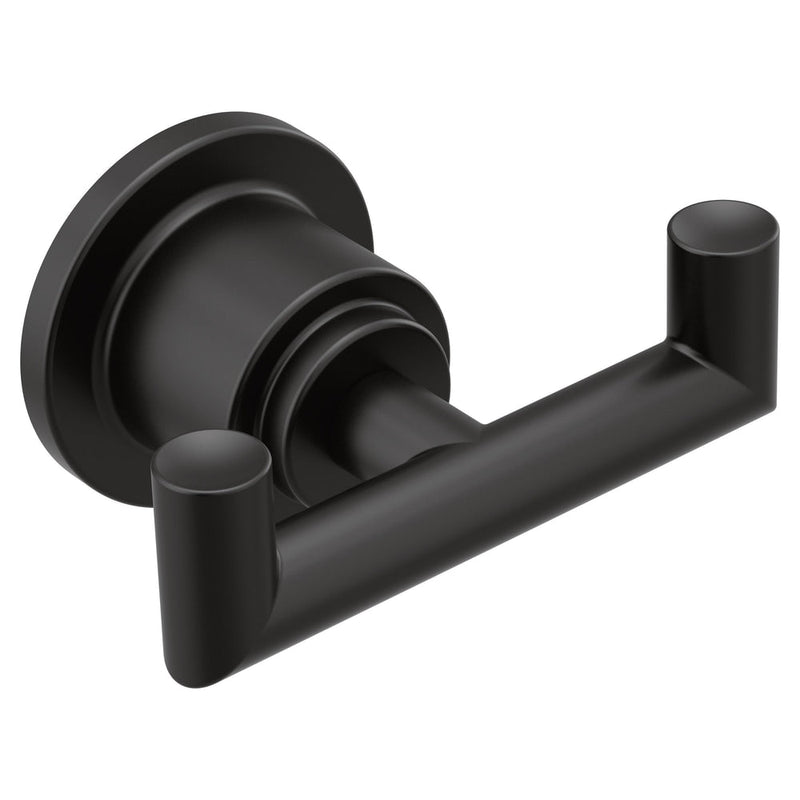 Arris Modern Double Robe Hook, Matte Black I6742