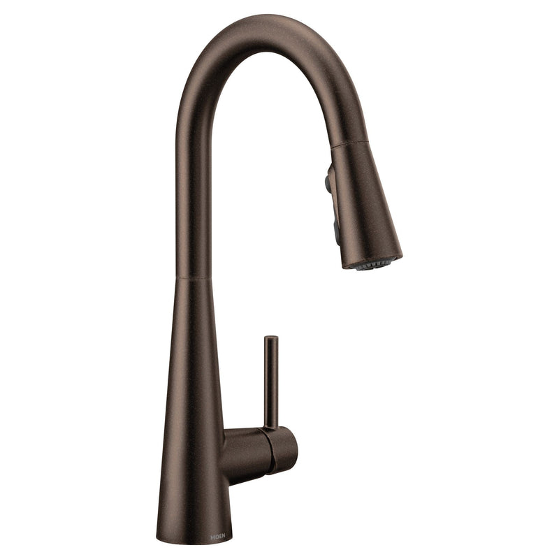 Sleek Single Handle High Arc Pull Down Kitchen Faucet, Oil Rubbed Bronze H3926