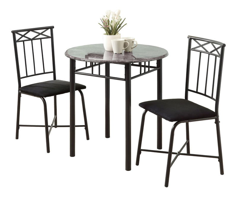 Transitional Dining Set, Grey, 3-pcs T9380