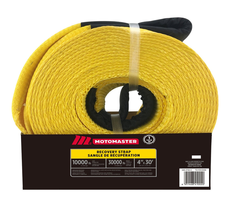 30,000-lb Recovery Strap with Loop Ends, Commercial Grade, 4-in x 30-ft Y1811