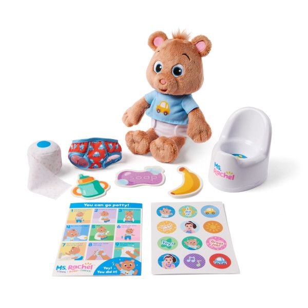 Potty Time with Bean 11-in Plush Teddy Bear with Play Toilet & Accessories, Ages 18 Months to 3+ T6891