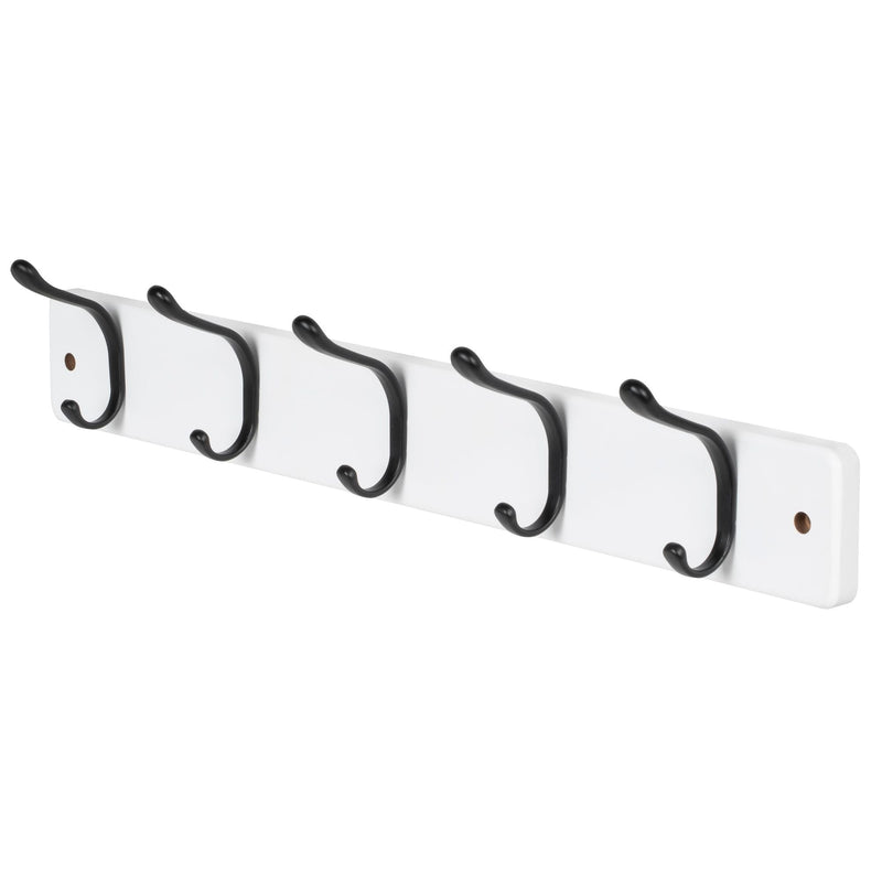 21.6" Modern Wall 5 Hook Rack, White E3366