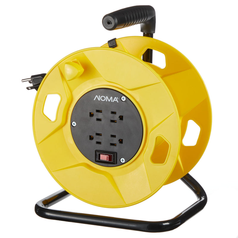 100-ft Extension Cord Storage Reel with 4 Grounded Outlets and Circuit Breaker Q7281