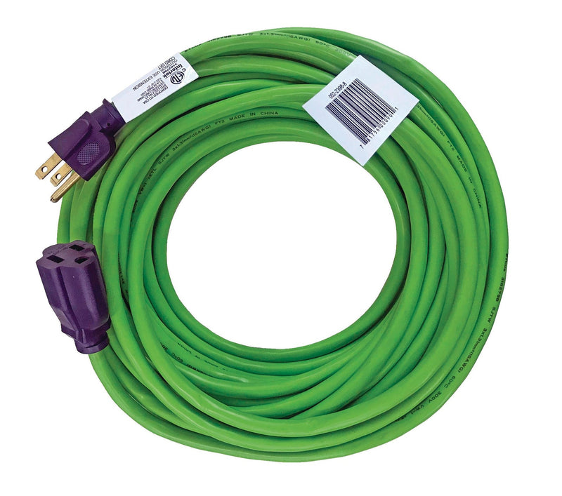 50-ft 3-in 16/3 Outdoor Extension Cord with Grounded Outlet, Lime Green U6410