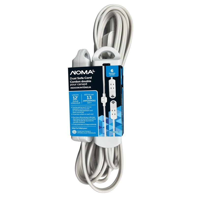 6-ft 13A 6-Outlet/1-USB-C White Indoor Twin Extension Cord W8055