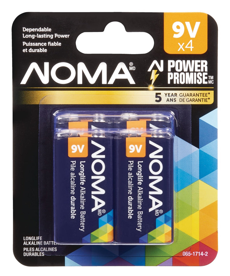 9V/9 Volt Alkaline Batteries, All Purpose, Long Lasting, 4-pk A5393