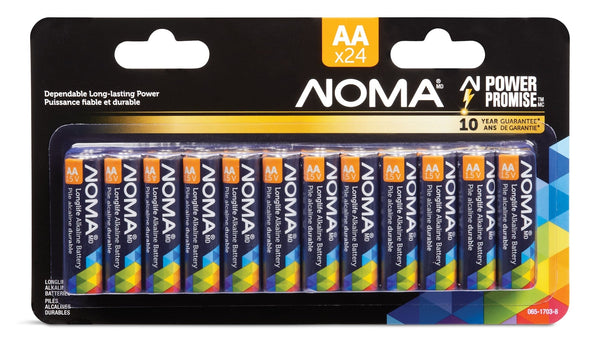 AA Alkaline Batteries, Long Lasting, All Purpose, 24-pk O3261
