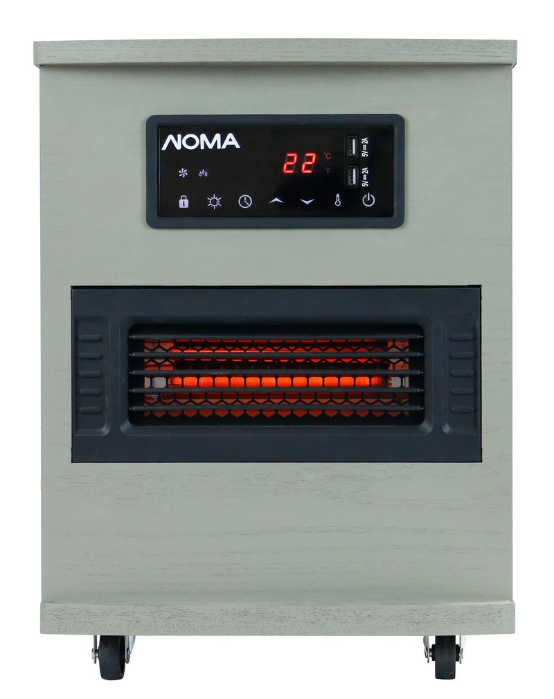 Ashwood Infrared Wood Cabinet Heater with Remote Control and Thermostat, Grey D1656