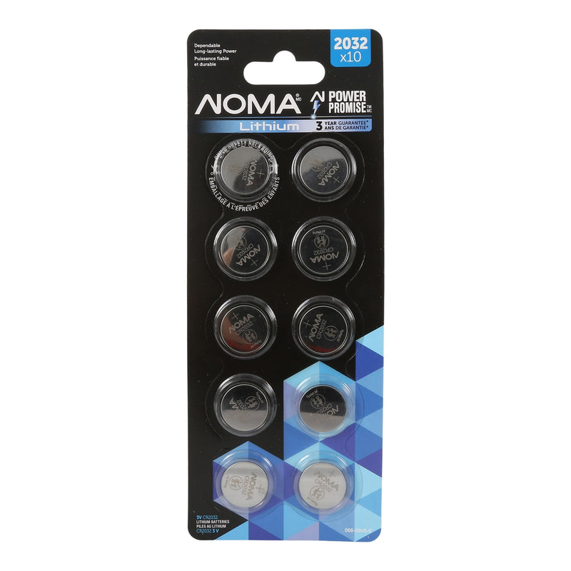 CR2032 Button Cell Batteries, 10-pk O8165