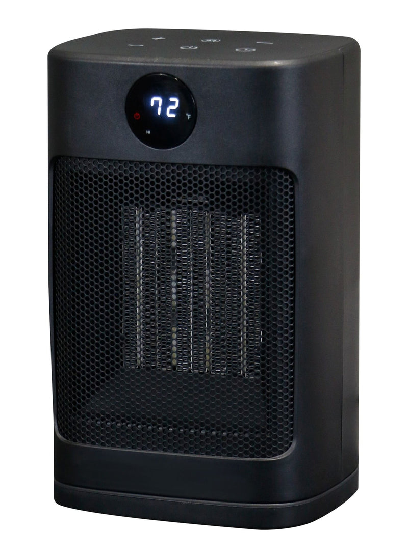 Digital Electric Personal Ceramic Heater with Remote, 1500W, Black V8777