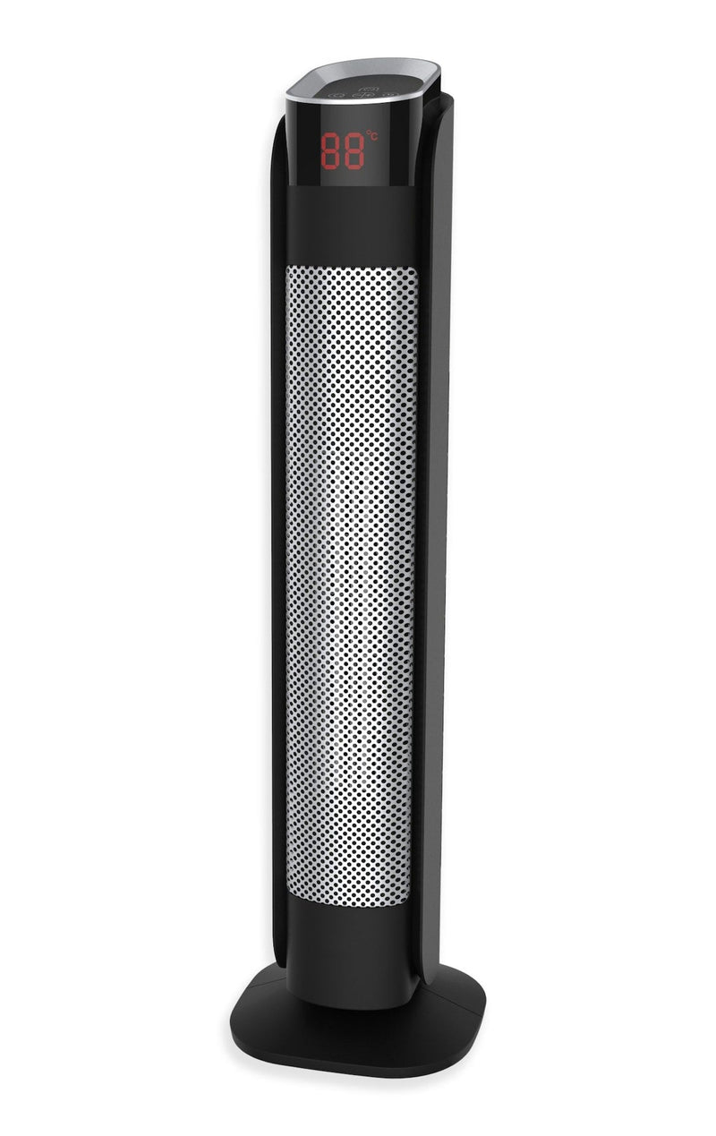 Oscillating Tower Ceramic Heater withRemote Control & Thermostat, 1500W, Black, 30-in W9594