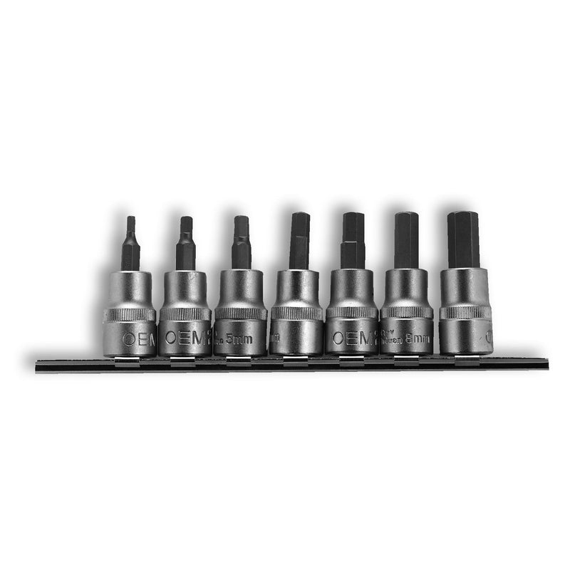 3/8-in Drive SAE Hex Socket Set, 7-pc, Assorted Sizes, 44003 D2054