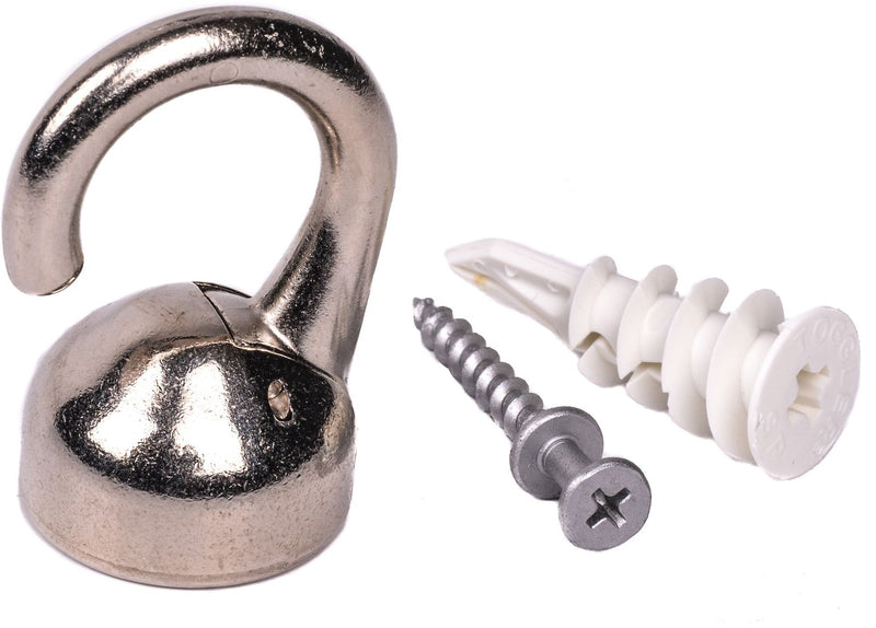 Elephant Ceiling Hook, 360 Swivels, Tool-Free, 100-lb Capacity, Nickel-Finish, 1-pk N6974