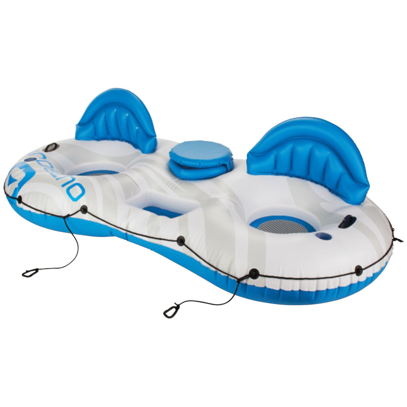 Inflatable Lake Connectable Tube, 2-Person, White/Blue B6225