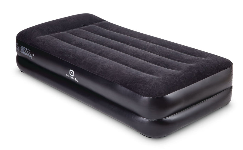 Twin Double-High Inflatable Air Mattress with Built-In Pump & Pillow D7182