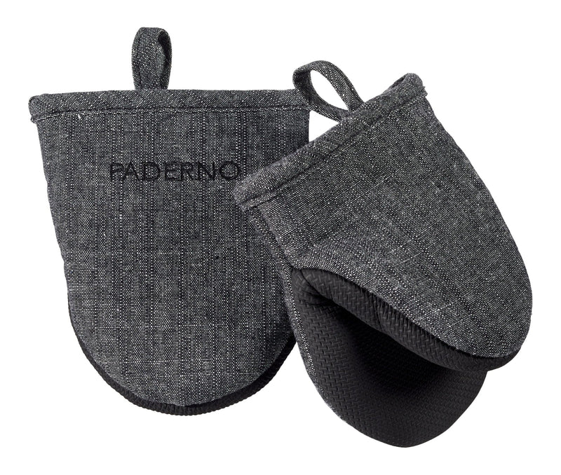 Neoprene Palm Mini Mitts, Black Chambray, One-Size, 2-pk O6690