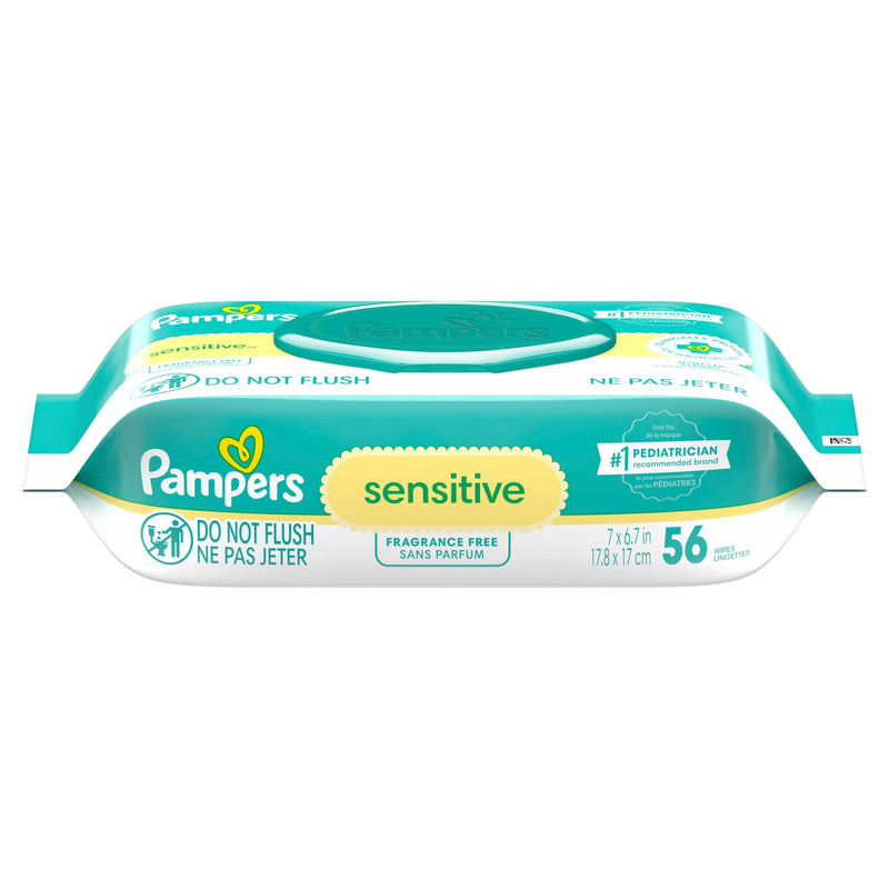 Sensitive Baby Wipes 1X Pop-Top, 56 Count Z1956