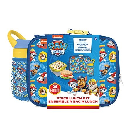 Kids' Insulated Soft Lunch Bag Set with Food Container, Blue, 3-pc Q6352