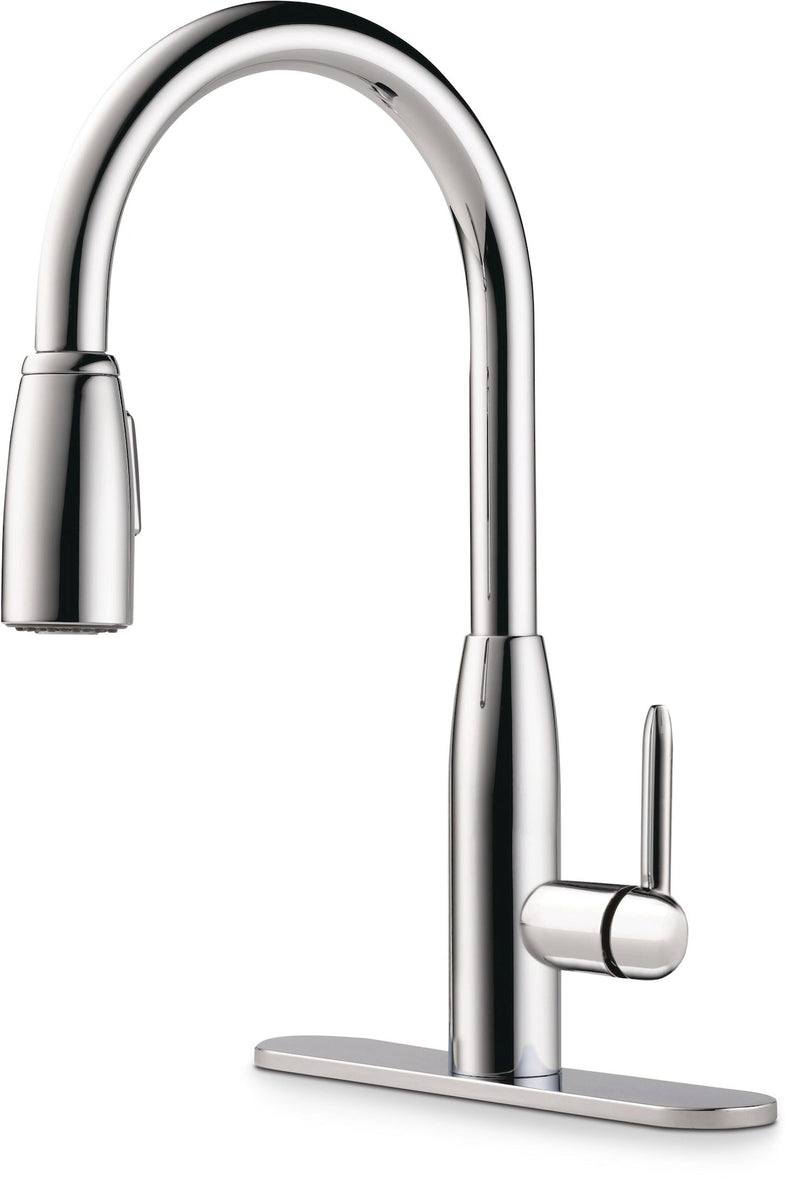 Tunbridge Single Handle High Arc Pull Down Kitchen Faucet, Chrome C5091