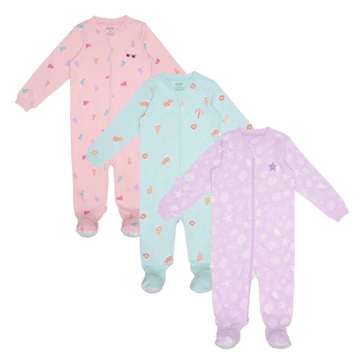 Pekkle Infant Organic Cotton Sleeper, 3-pack E7911