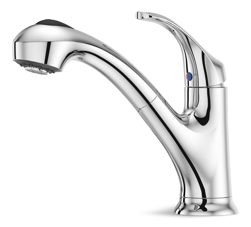 Shelton Single Handle Pull Out Kitchen Faucet, Chrome C2233