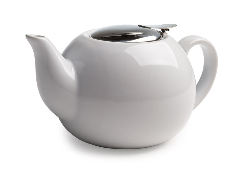 Ceramic Teapot with Stainless Steel Infuser, 0.71-L, White G5339