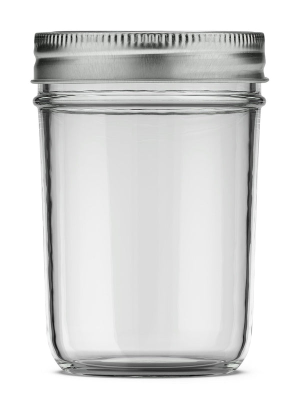 Mason Smooth Design Regular Mouth Glass Jar with Lid & Band, 8-oz, 12-pk Q8679
