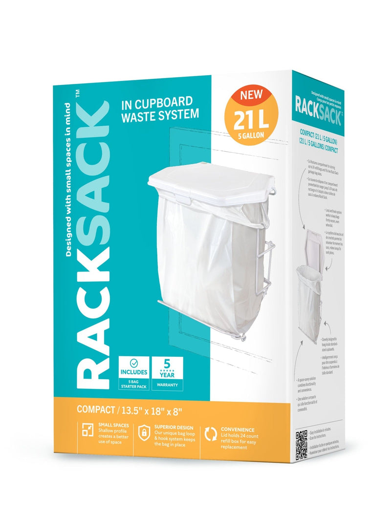 Expandable Kitchen Garbage Bag Holder, Fits 15-L or 21-L bags, Includes 5 bags Q6697