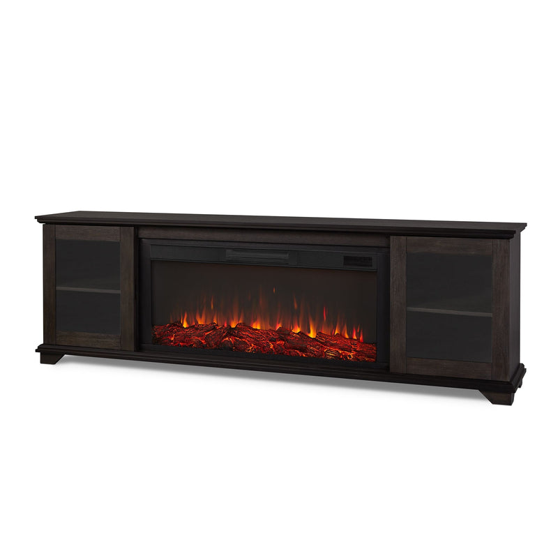 Benjamin Landscape Electric Fireplace TV Stand, 81-in, 1500W, Includes Remote Control, Weathered Wood N2194