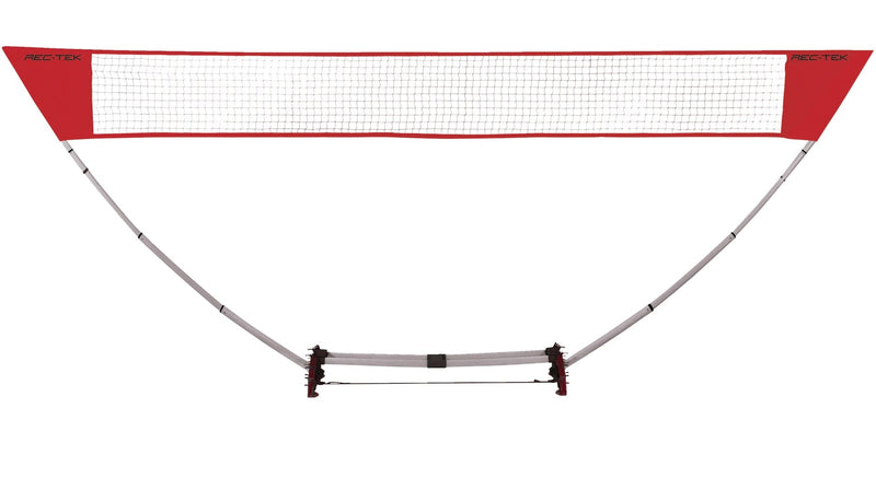 Outdoor Portable Easy Set-up Badminton Net, Red, 15-ft, 7-pk, All Ages, for Lawn Game Activities O6036