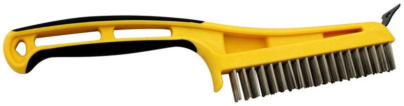 Stainless Steel Wire Bristle Brush with Metal Scraper, Removes Paint/Dirt/Rust V8700