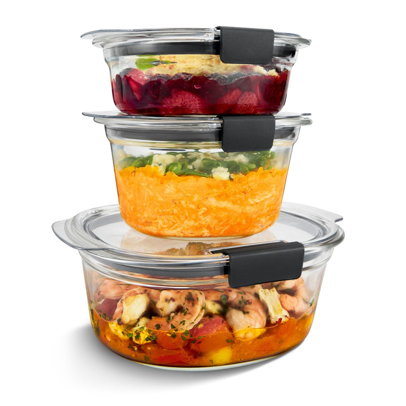 Brilliance Stainshield Glass Round Food Storage Container Set, 6-pc K4413