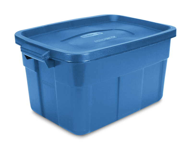 Roughneck Stackable Storage Box with Lid, 53-L, Blue P2755