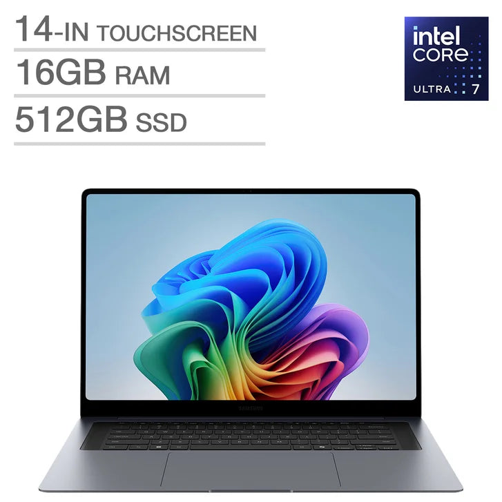 Samsung Galaxy Book6 Pro Copilot+ PC 14.0-in Touchscreen AMOLED Laptop, Intel Core Ultra 7 356H- 16GB RAM, 512 GB SSD B4901