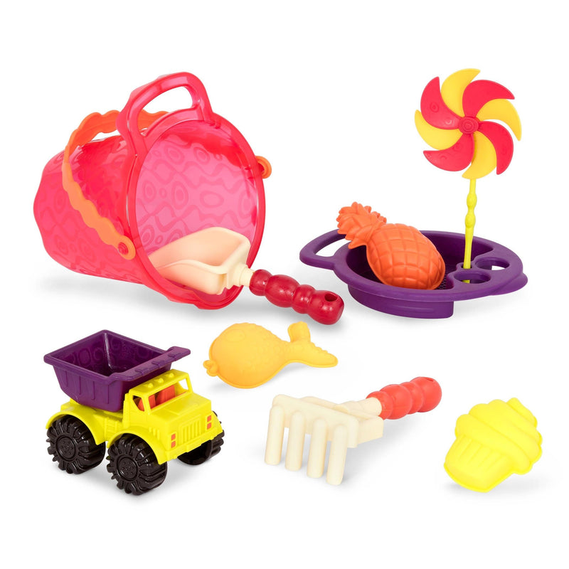 Sands Ahoy! Outdoor Beach Sand Playset with 9 Beach Accessories, Bilingual, 9-pc Y7436
