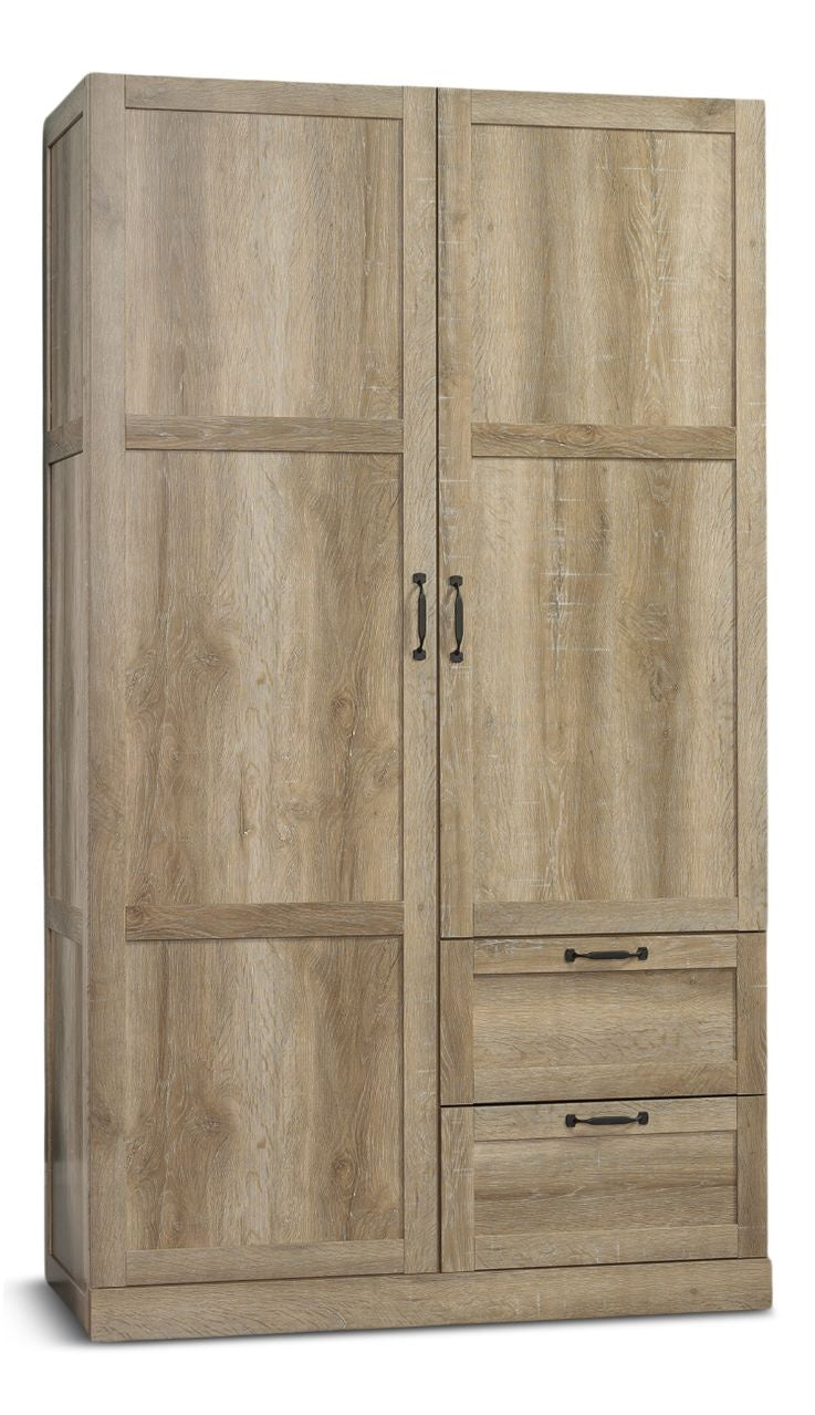 2 Door 2 Drawer Wardrobe, Oak D4249