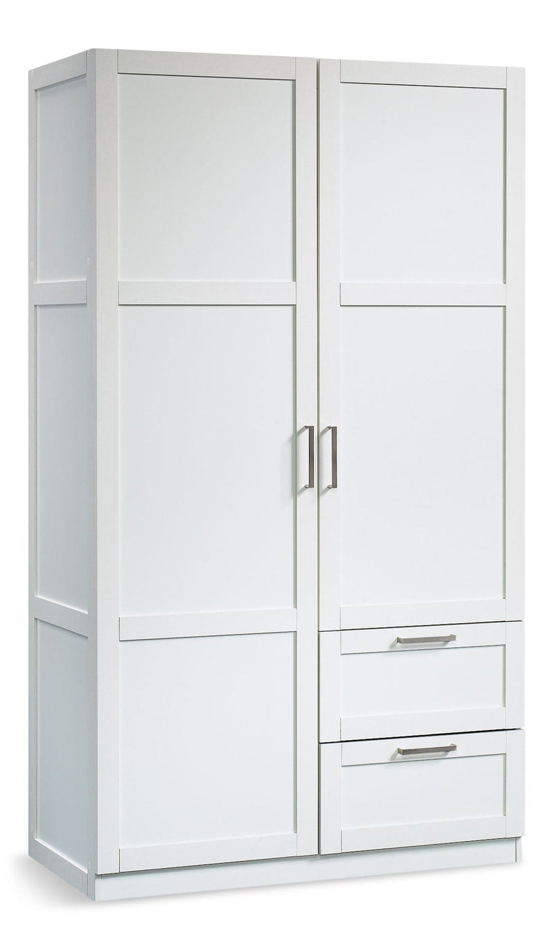 2 Door 2 Drawer Wardrobe, White Q1366