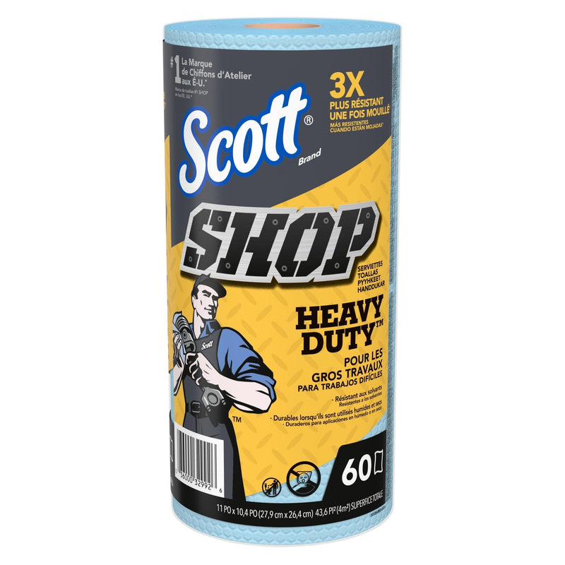 Heavy-Duty Shop Paper Towels, 11 x 10.4-in, Blue, 60-pk C1851