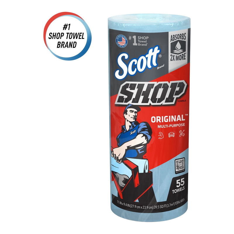 Multi-Purpose Shop Paper Towels, 11" x 9.4", Blue, 55-pk P5519