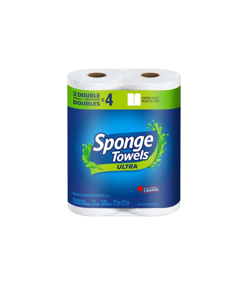 Sponge Ultra Choose-A-Size Absorbent Paper Towel, 2-Ply, 2 Double Rolls L6531