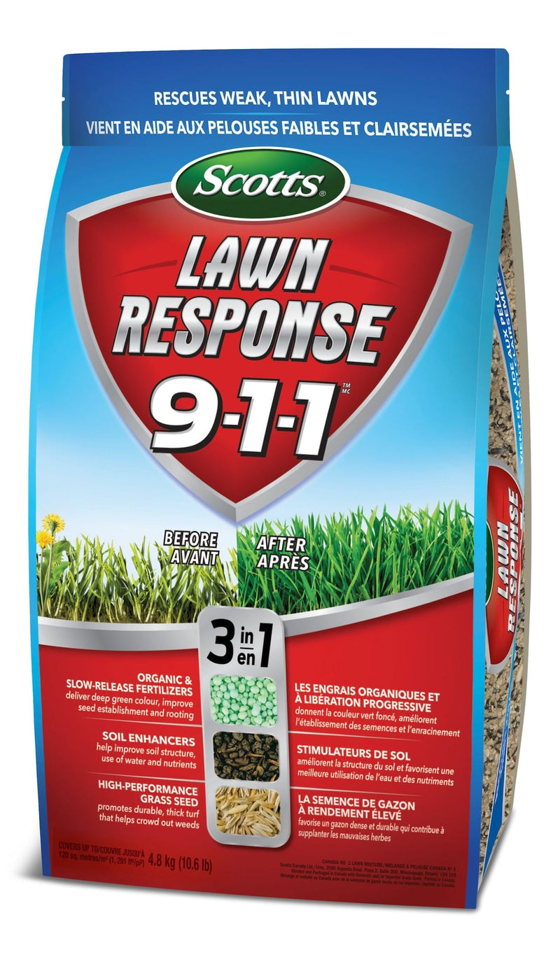 Lawn Response 3-in-1 Grass Seed & Fertilizer Mix, 9-1-1, 4.8-kg M9704