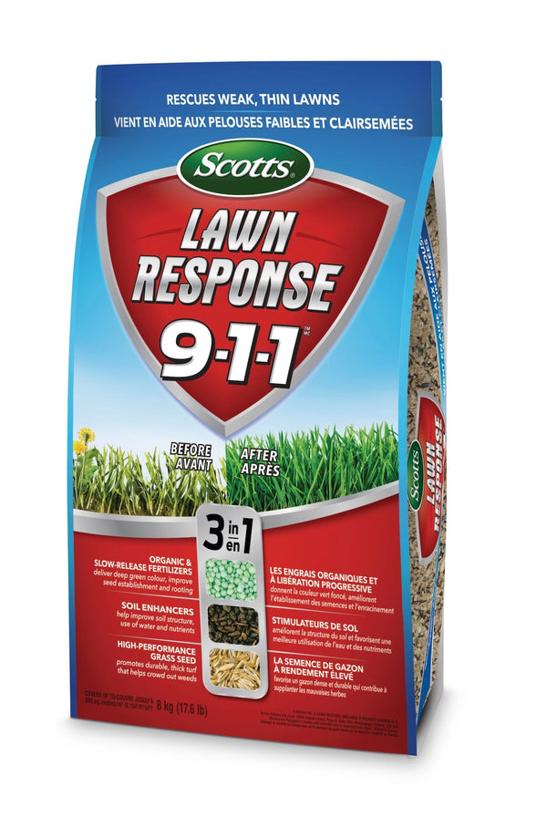 Lawn Response 3-in-1 Grass Seed & Fertilizer Mix, 9-1-1, 8-kg M4651