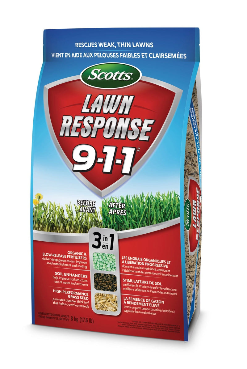 Lawn Response 3-in-1 Grass Seed & Fertilizer Mix, 9-1-1, 8-kg M4651