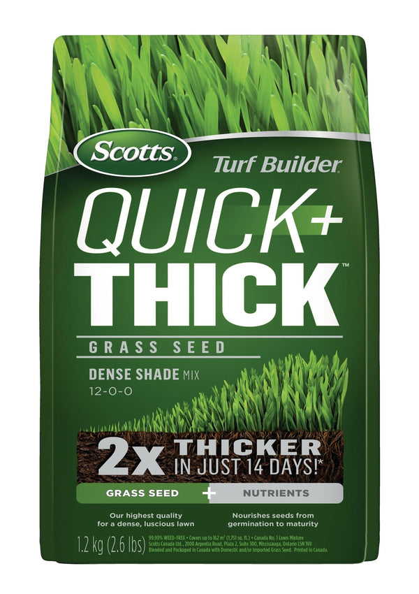 Turf Builder Quick + Thick Grass Seed Dense Shade Mix, 12-0-0, 1.2-kg X1653