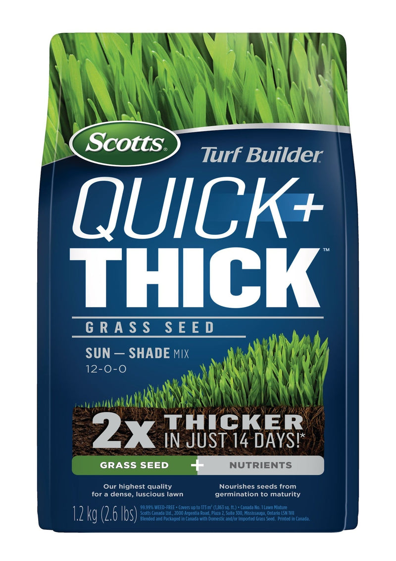Turf Builder Quick + Thick Sun—Shade Grass Seed & Fertilizer Mix, 1.2-kg E4878