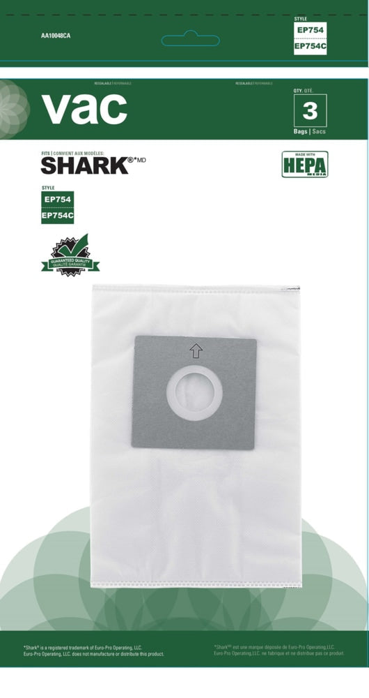 HEPA Replacement Vacuum Cleaner Bags, Style EP754C, 3-pk A5420