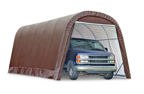 ShelterLogic Heavy Duty Waterproof Round Style Auto Shelter with UV Protection, 12x24x10-ft Z6997