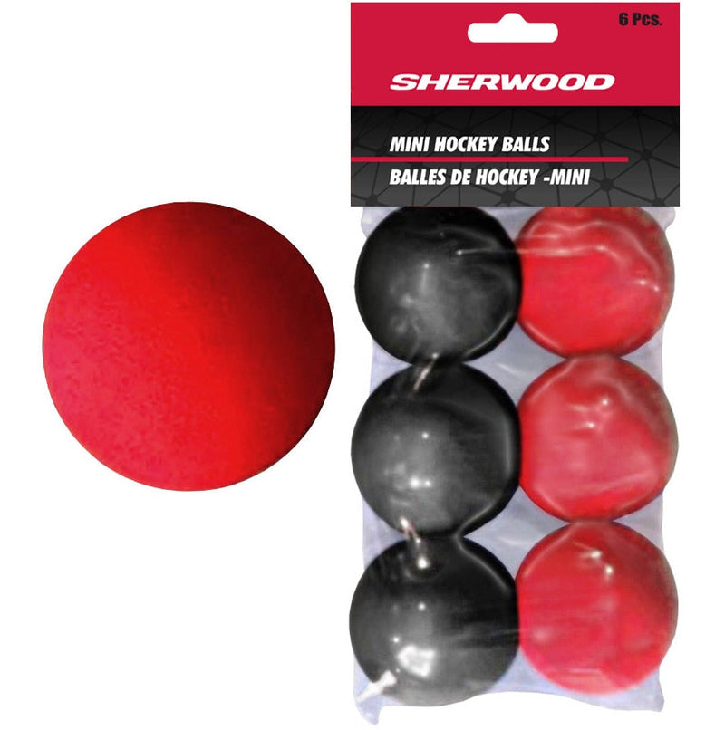 Mini Foam Street Hockey Balls, Red & Black, 6-pk H5343