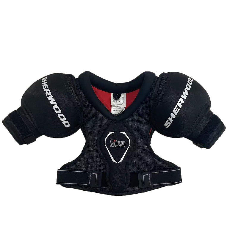 Rekker M65 Hockey Shoulder Pads, Youth, Black/Red, Assorted Sizes Z9162